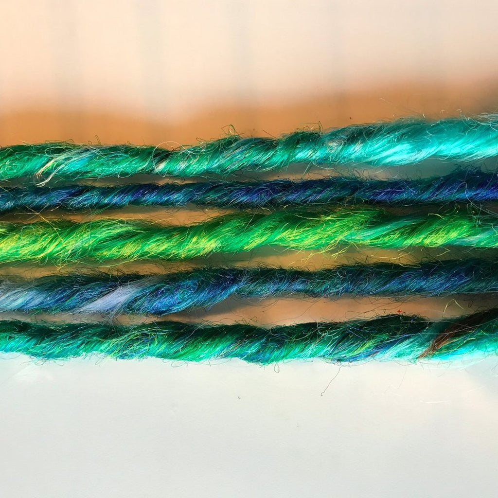 Green Blue Clip in Dread Dreadlock Hair Extensions