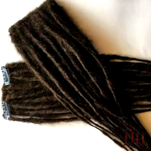 (2) Sets of Clip in Synthetic Dreads Dreadlocks Sets Dark Brown 40 Total