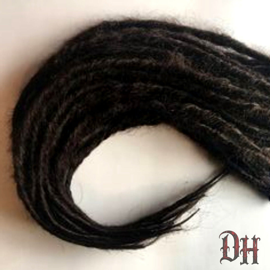 20 Clip in Synth Dreads Dreadlocks Hair Extensions Dark Brown