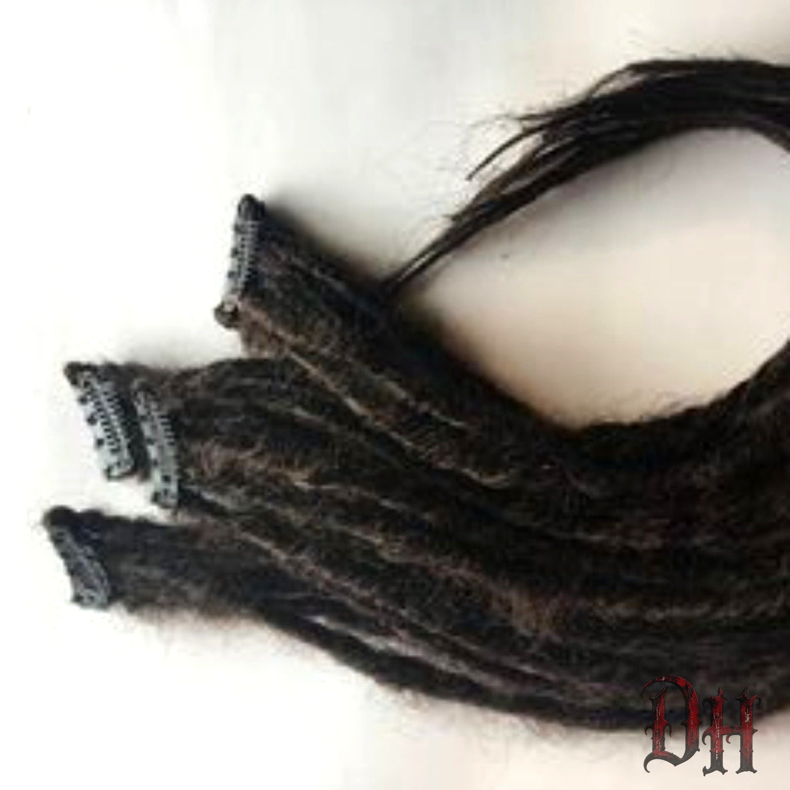 20 Clip in Synth Dreads Dreadlocks Hair Extensions Dark Brown