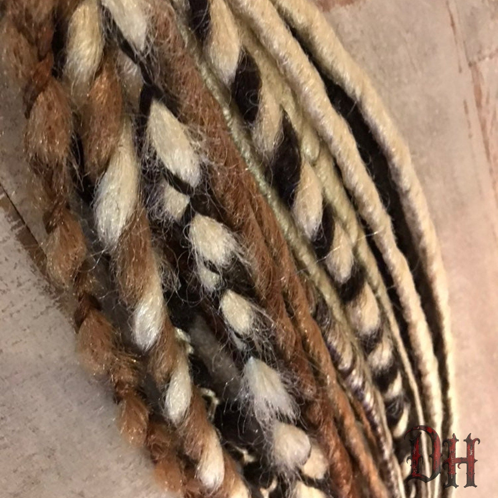 20 SE Single Ended Blonde and Brown Mix Dreads Dreadlocks Hair Extensions