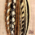 20 SE Single Ended Blonde and Brown Mix Dreads Dreadlocks Hair Extensions