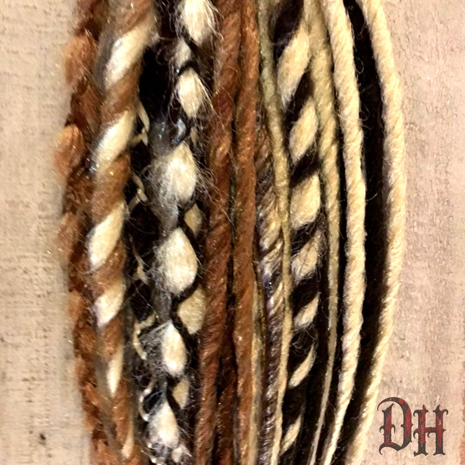 20 SE Single Ended Blonde and Brown Mix Dreads Dreadlocks Hair Extensions