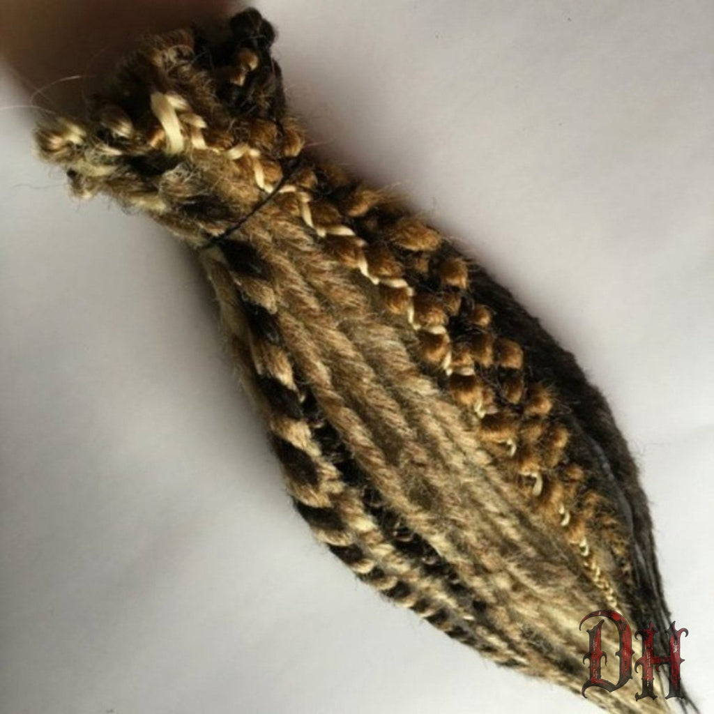 20 SE Single Ended Blonde Brown Mix Dreads Dreadlocks Synthetic Hair Extensions