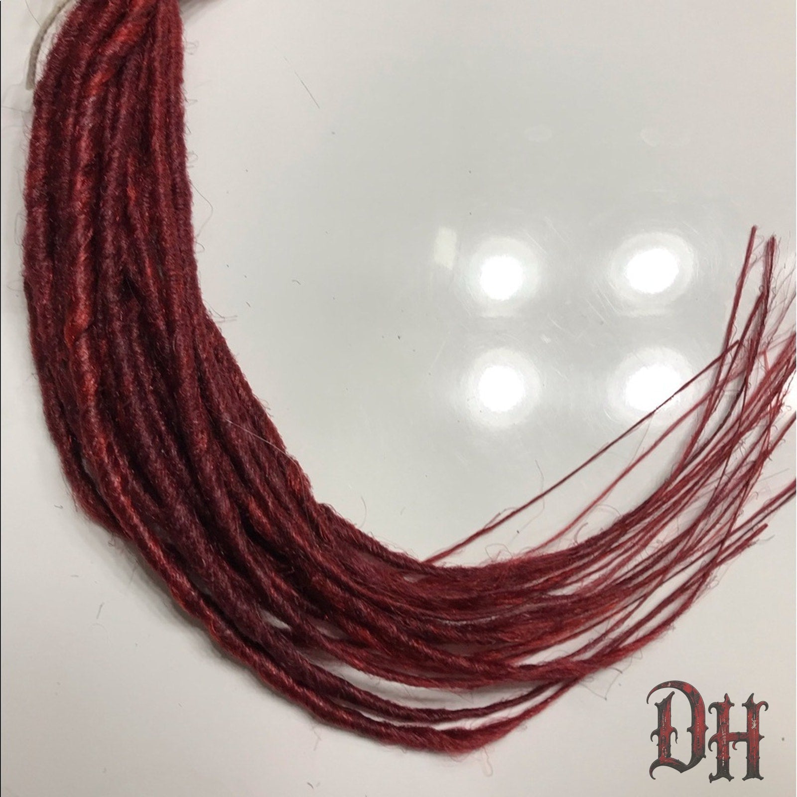 20 SE Single Ended Burgundy Red Dreads Dreadlocks Hair Extensions