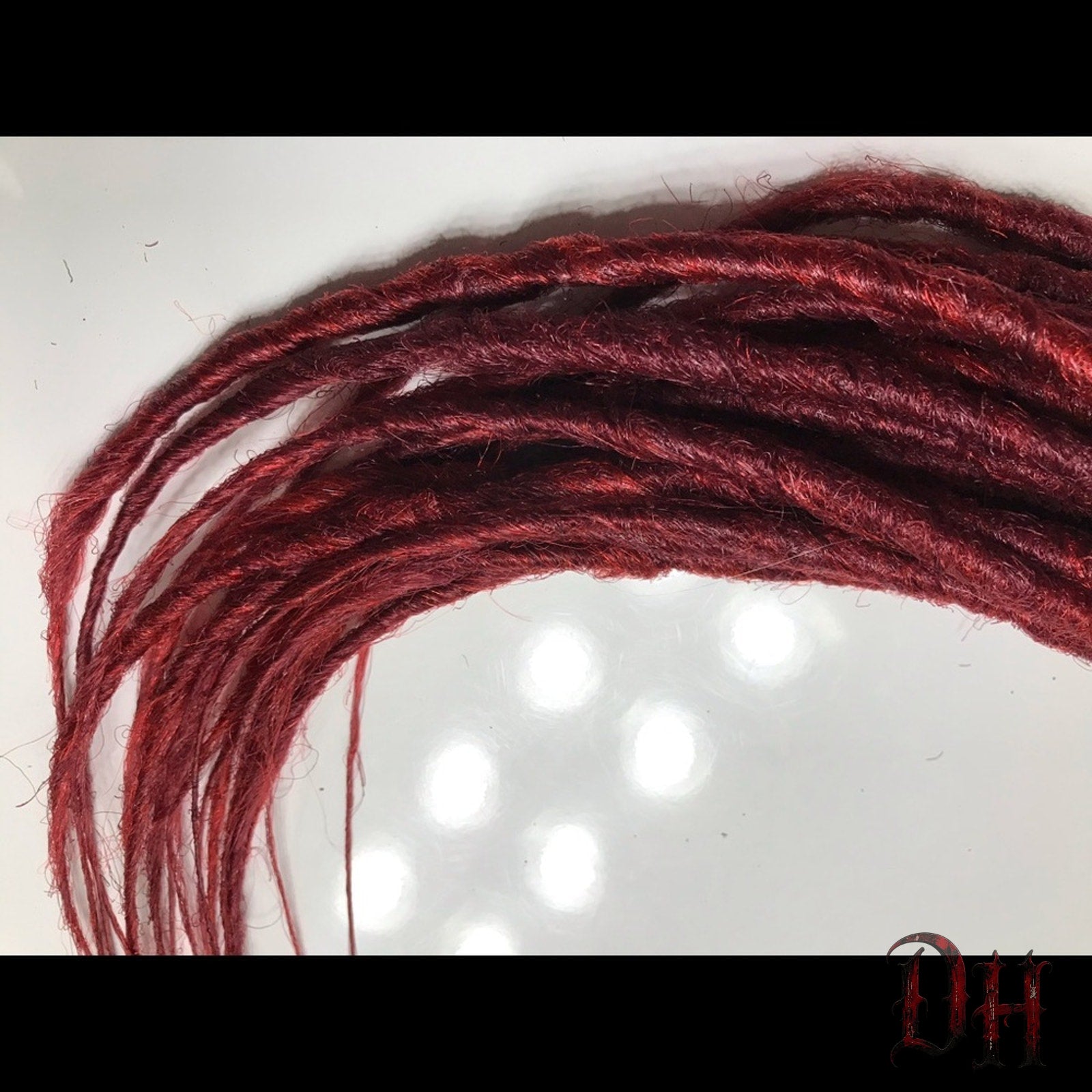 20 SE Single Ended Burgundy Red Dreads Dreadlocks Hair Extensions