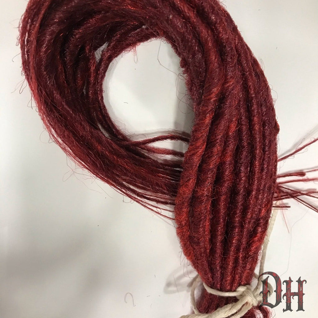 20 SE Single Ended Burgundy Red Dreads Dreadlocks Hair Extensions