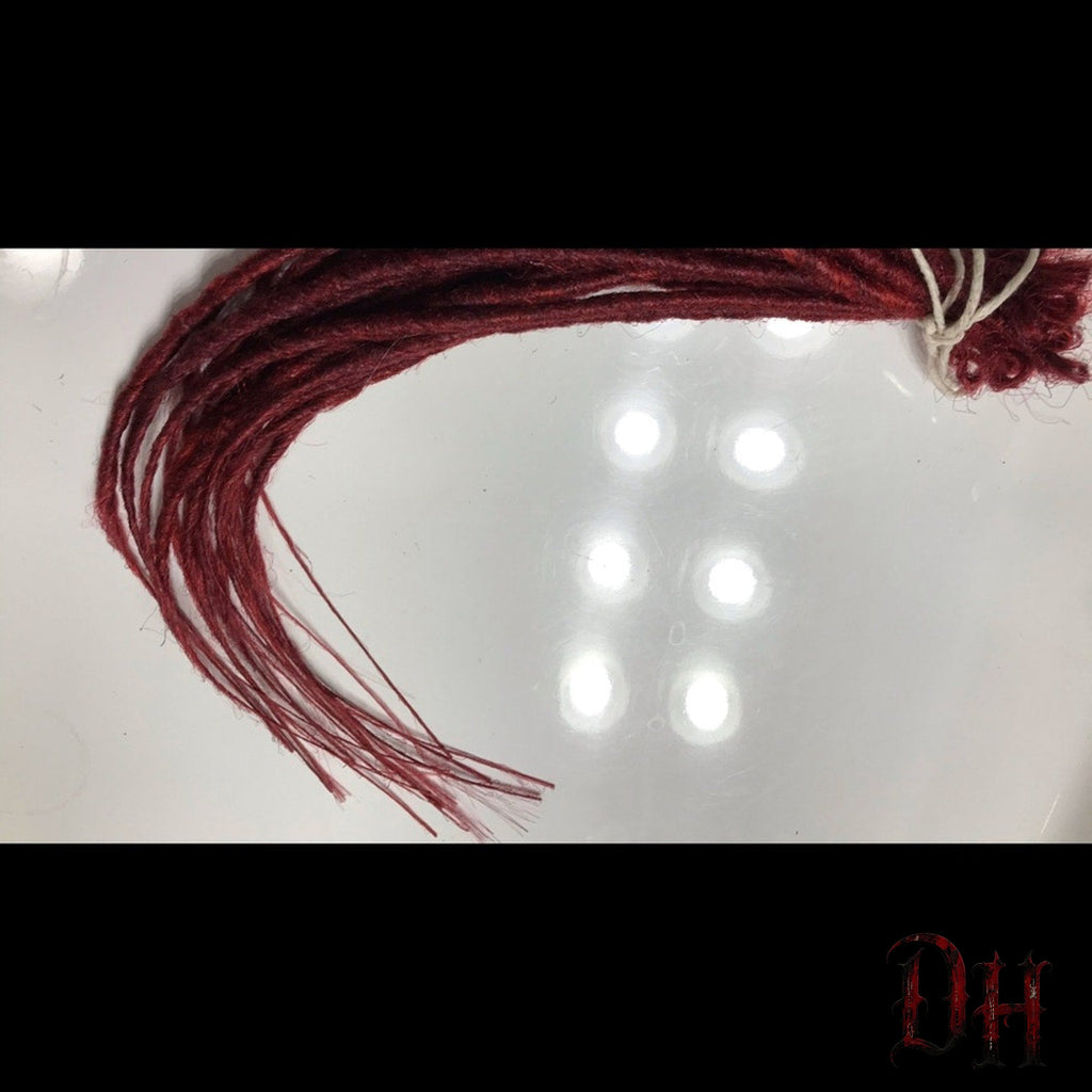 20 SE Single Ended Burgundy Red Dreads Dreadlocks Hair Extensions
