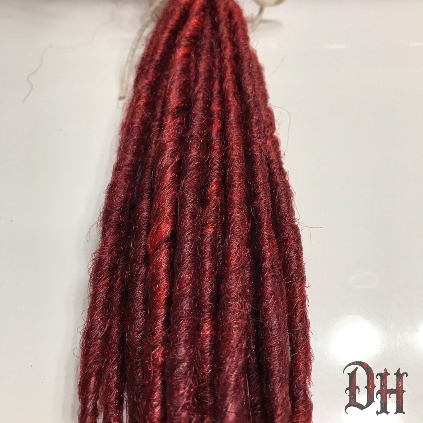 20 SE Single Ended Burgundy Red Dreads Dreadlocks Hair Extensions