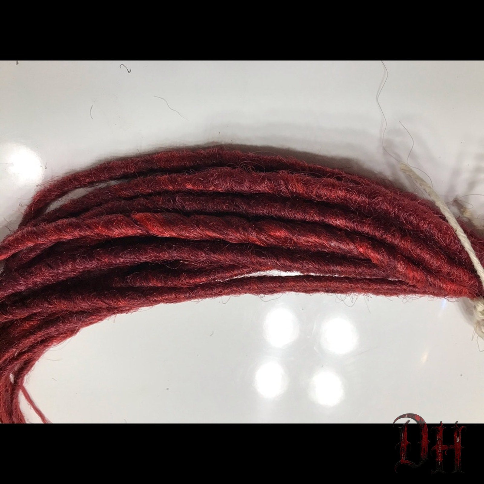 20 SE Single Ended Burgundy Red Dreads Dreadlocks Hair Extensions