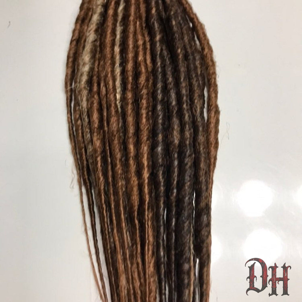 20 SE Single Ended Mix Auburn Brown Dreads Dreadlocks Hair Extensions