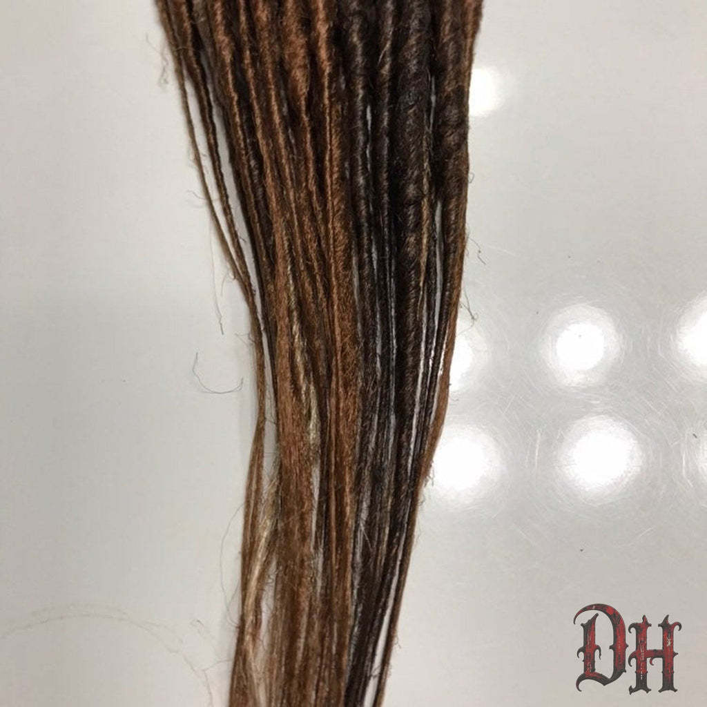 20 SE Single Ended Mix Auburn Brown Dreads Dreadlocks Hair Extensions