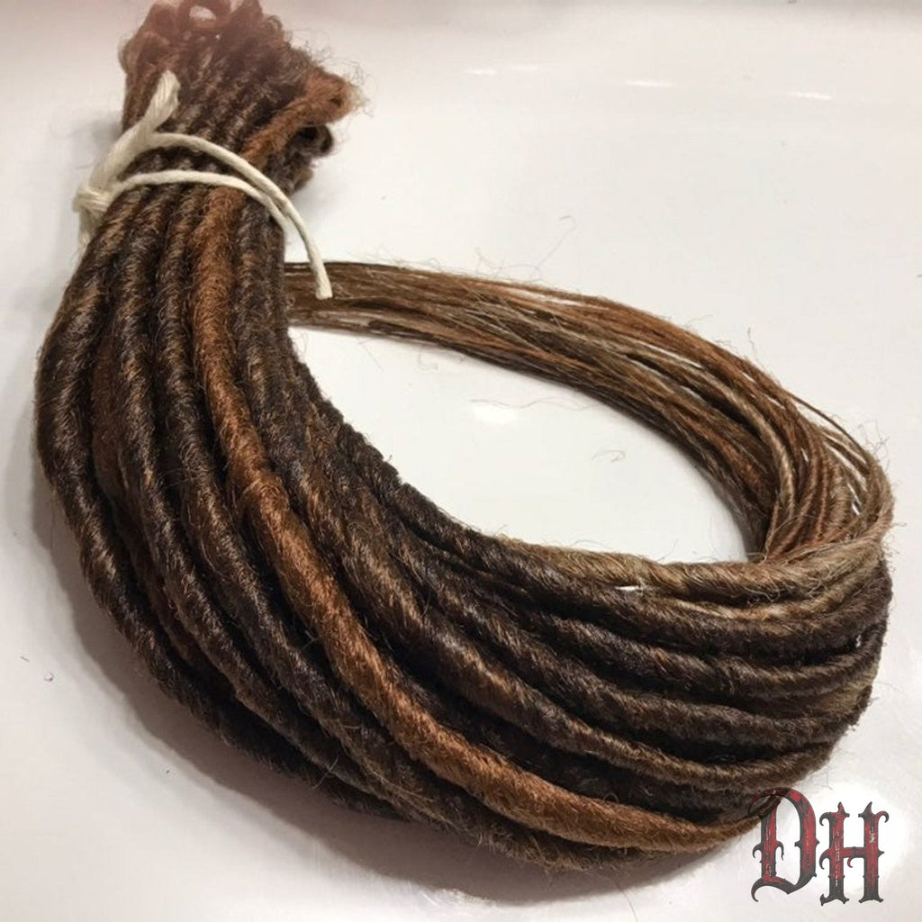 20 SE Single Ended Mix Auburn Brown Dreads Dreadlocks Hair Extensions