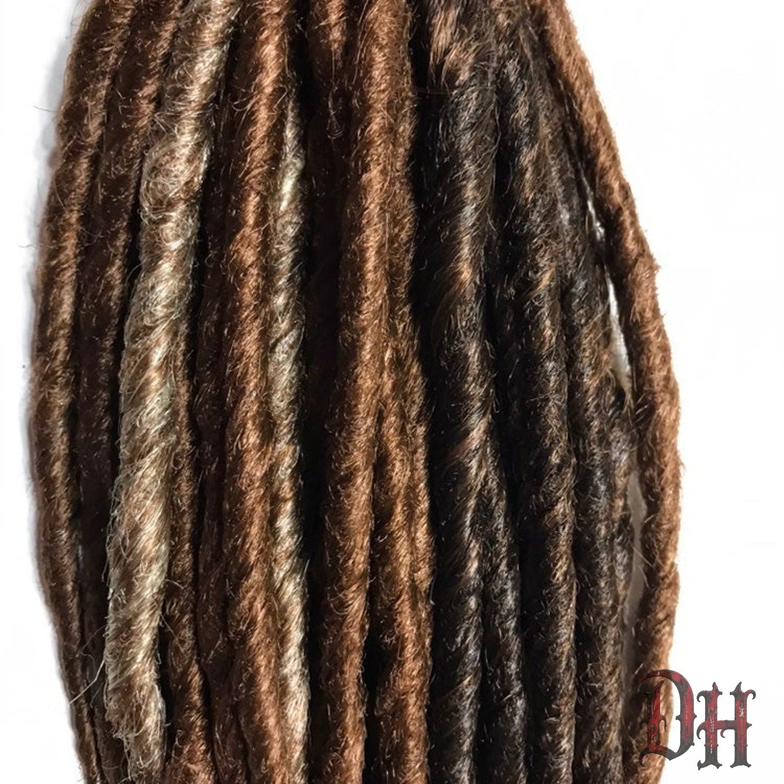 20 SE Single Ended Mix Auburn Brown Dreads Dreadlocks Hair Extensions