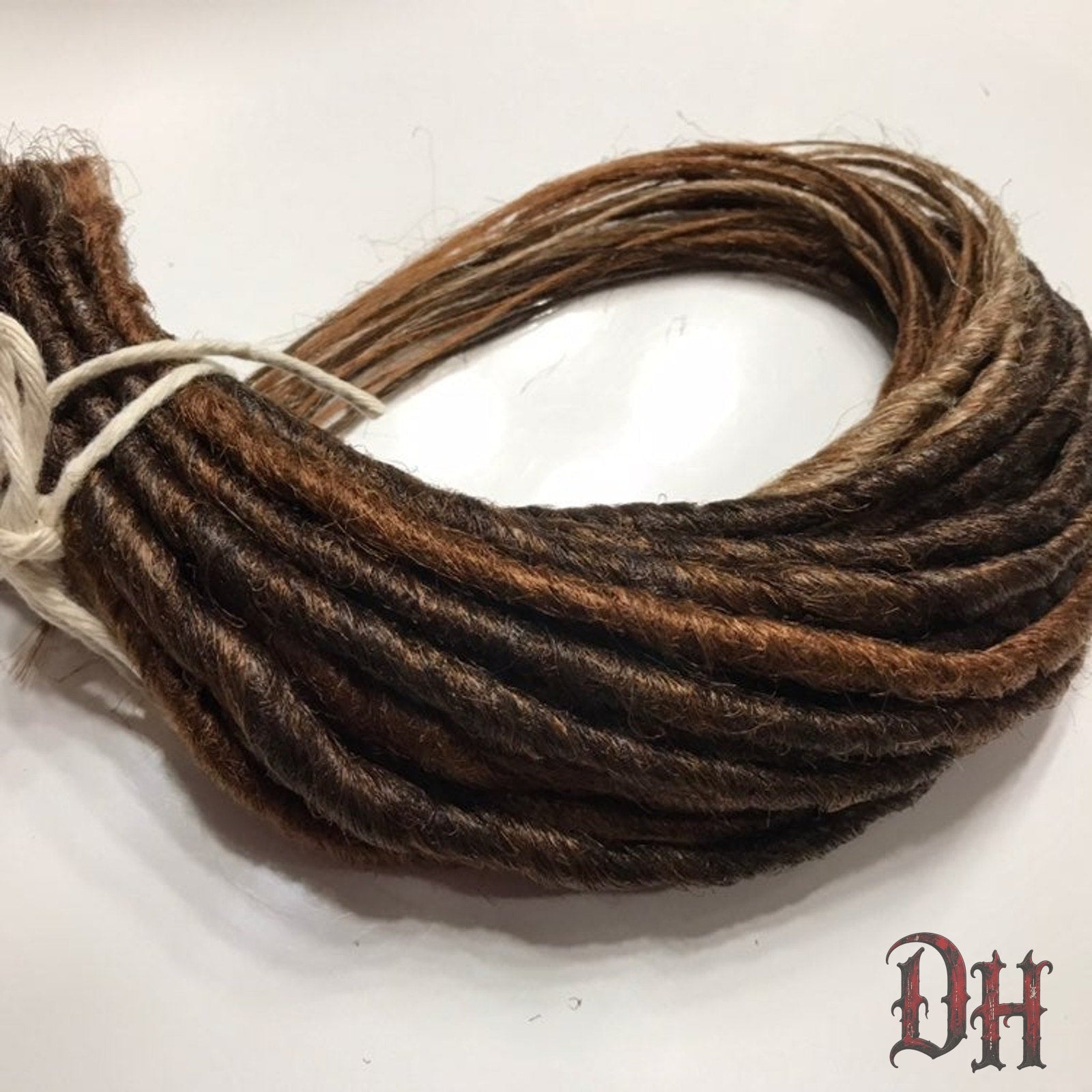 20 SE Single Ended Mix Auburn Brown Dreads Dreadlocks Hair Extensions