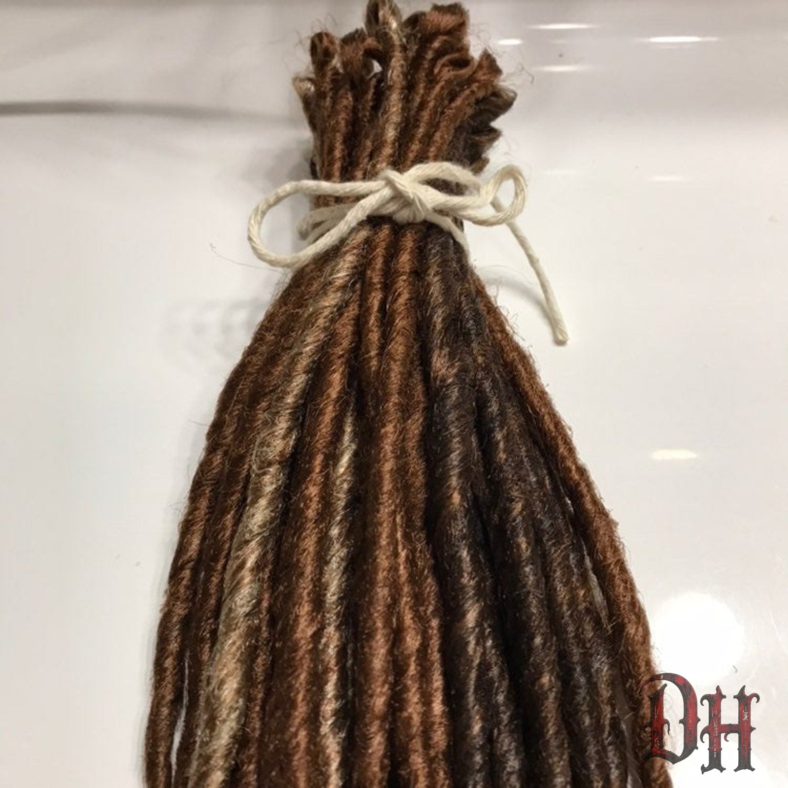 20 SE Single Ended Mix Auburn Brown Dreads Dreadlocks Hair Extensions