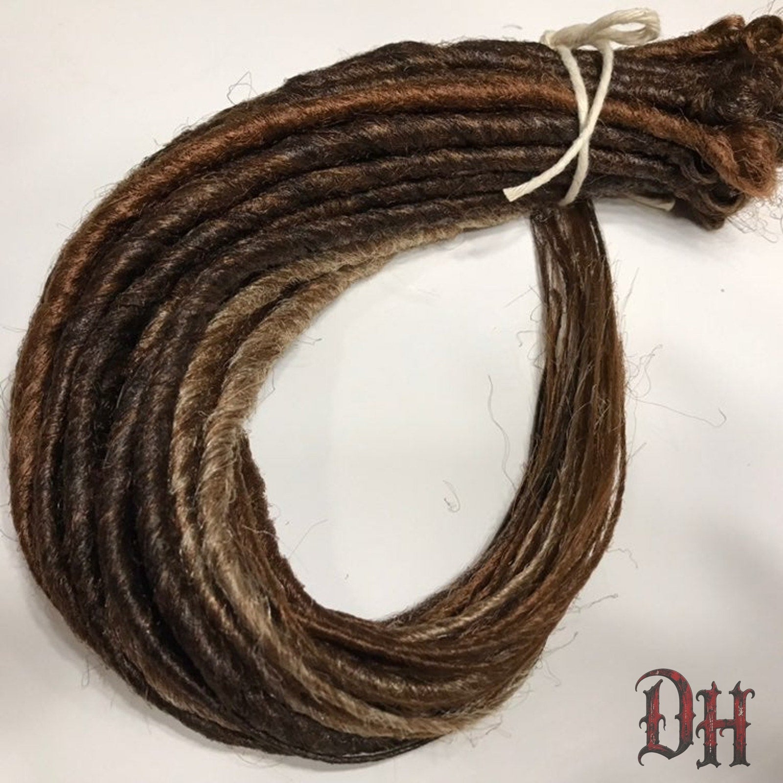 20 SE Single Ended Mix Auburn Brown Dreads Dreadlocks Hair Extensions