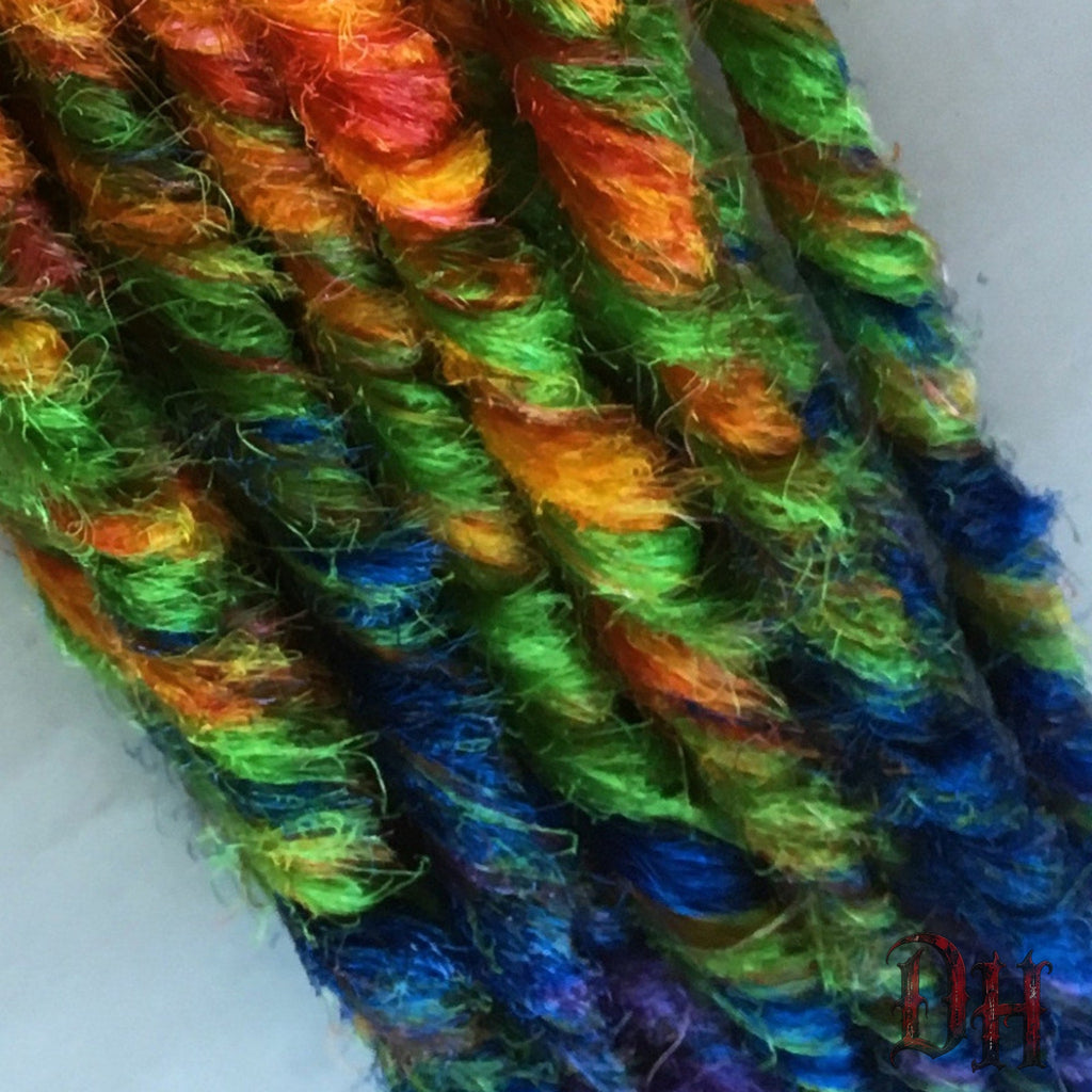 20 SE Single Ended Rainbow Ombre Transitional Dreads Dreadlocks Hair Extensions