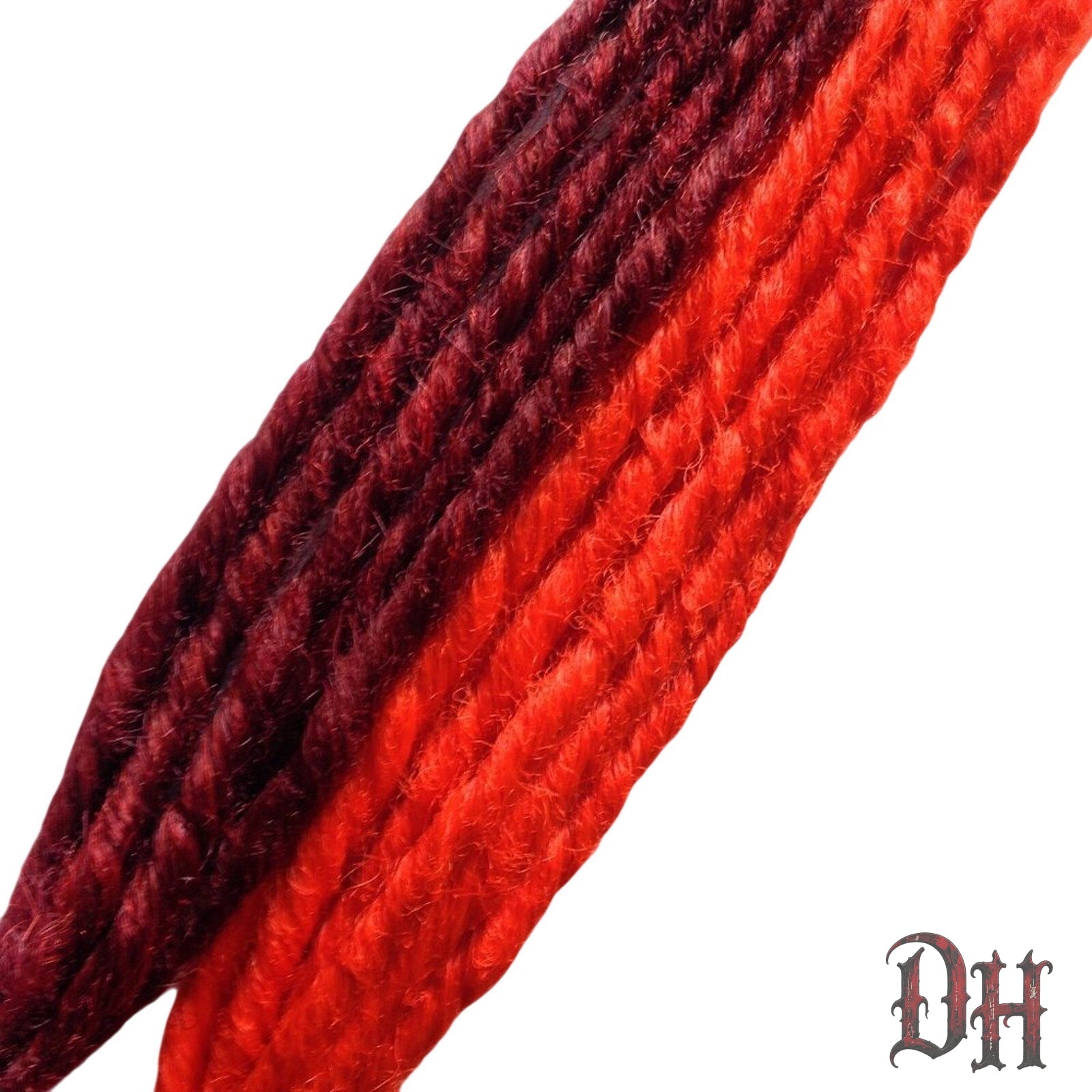 20 SE Single Ended Red and Burgundy Dreads Dreadlocks Hair Extensions