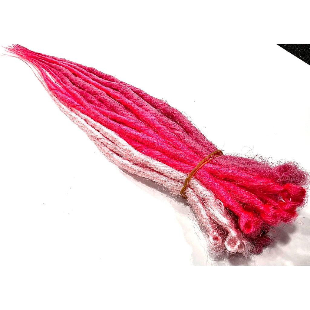30 SE Single Ended Multi Pink Synthetic Dreads Dreadlock Hair Extensions