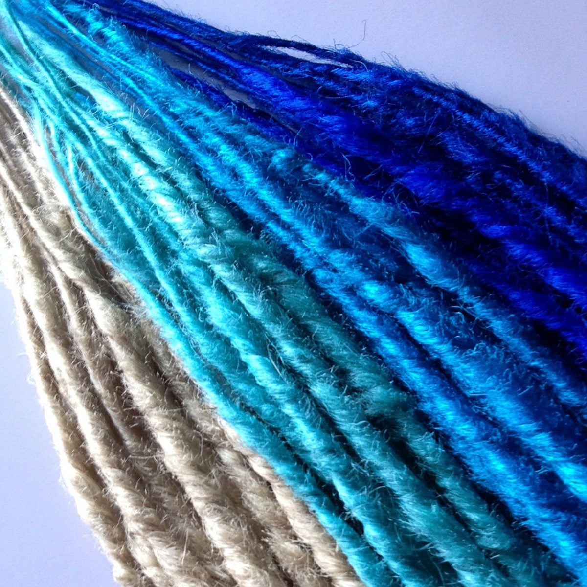 40 SE Single Ended Blue Blonde Dreads Dreadlocks Hair Extensions