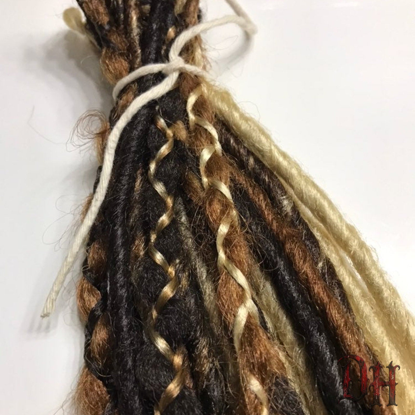 25 SE Mix Dreads Dreadlocks Hair Extensions Blonde Brown Auburn