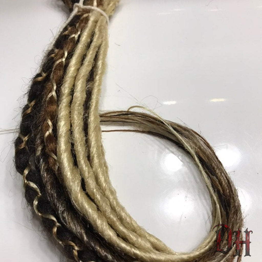 25 SE Mix Dreads Dreadlocks Hair Extensions Blonde Brown Auburn