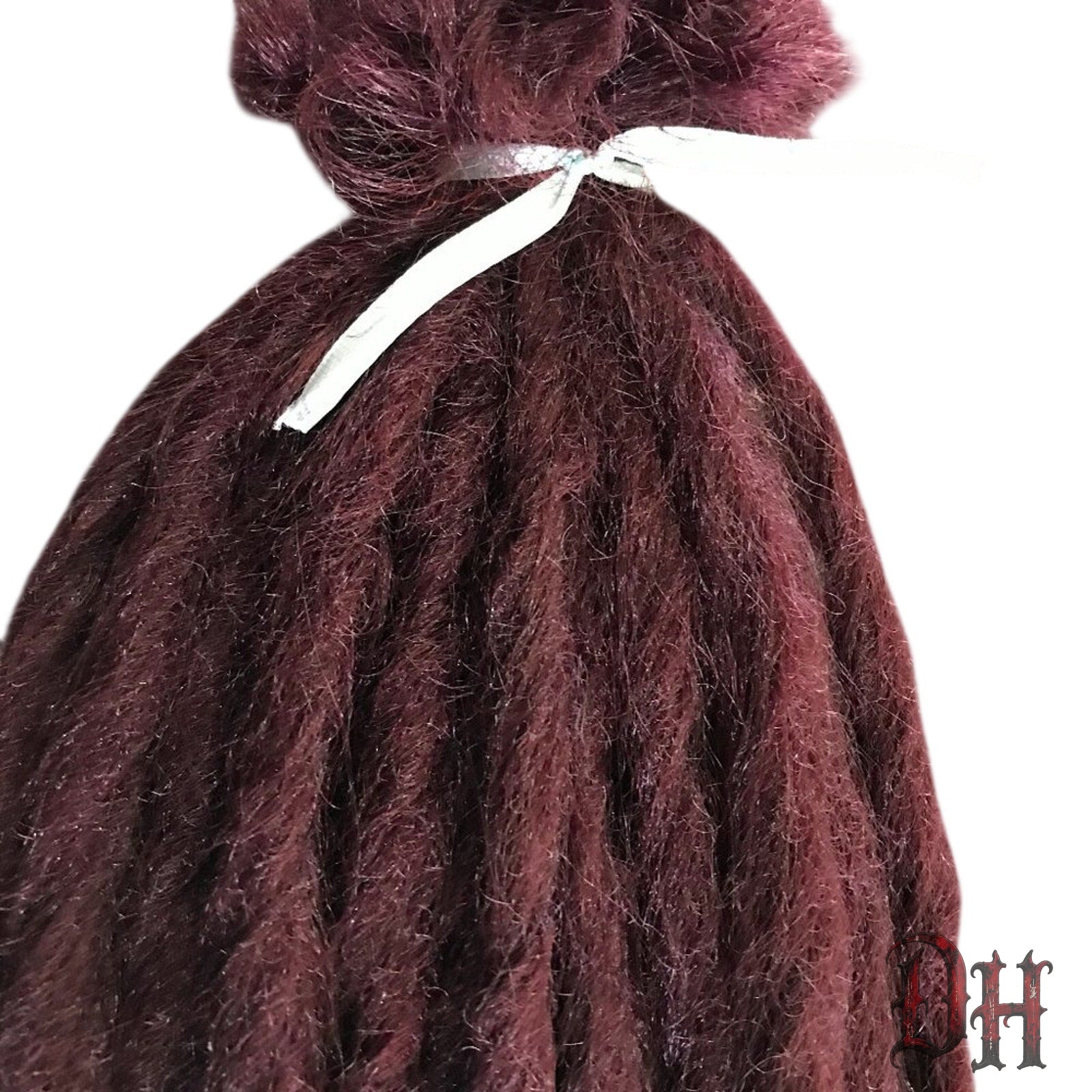 25 SE Single Ended Burgundy Dark Auburn Brown Dreads Dreadlock Hair Extensions