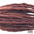 25 SE Single Ended Burgundy Dark Auburn Brown Dreads Dreadlock Hair Extensions