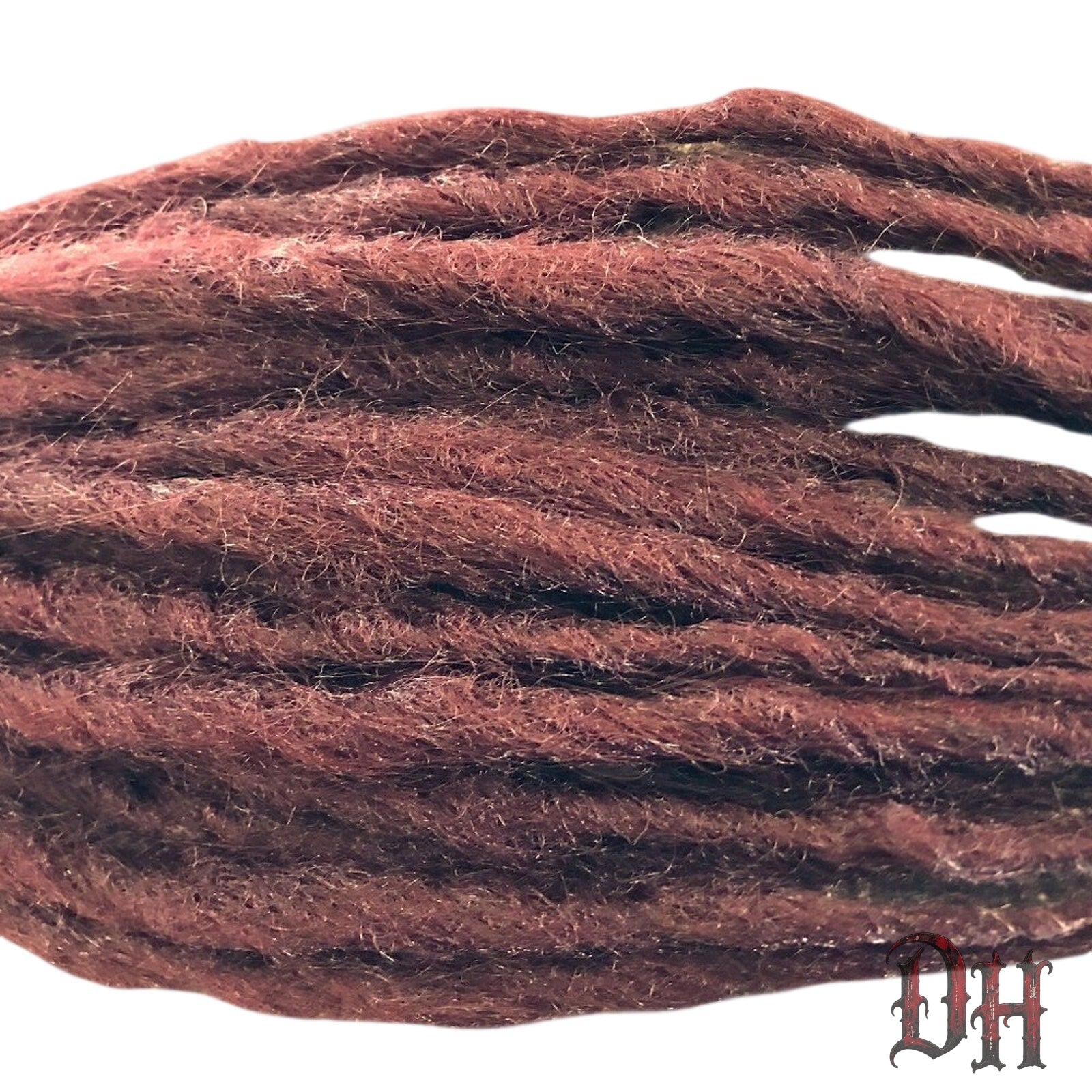 25 SE Single Ended Burgundy Dark Auburn Brown Dreads Dreadlock Hair Extensions
