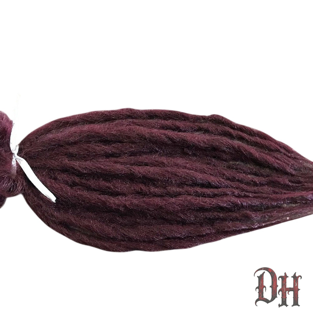 25 SE Single Ended Burgundy Dark Auburn Brown Dreads Dreadlock Hair Extensions