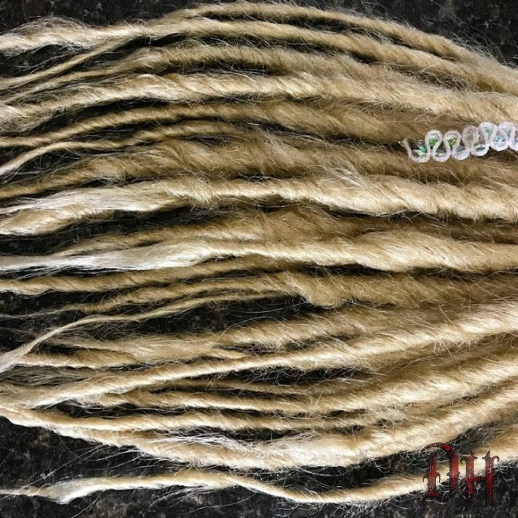 25 SE Single Ended Platinum Blonde Dread Dreadlock Hair Extensions