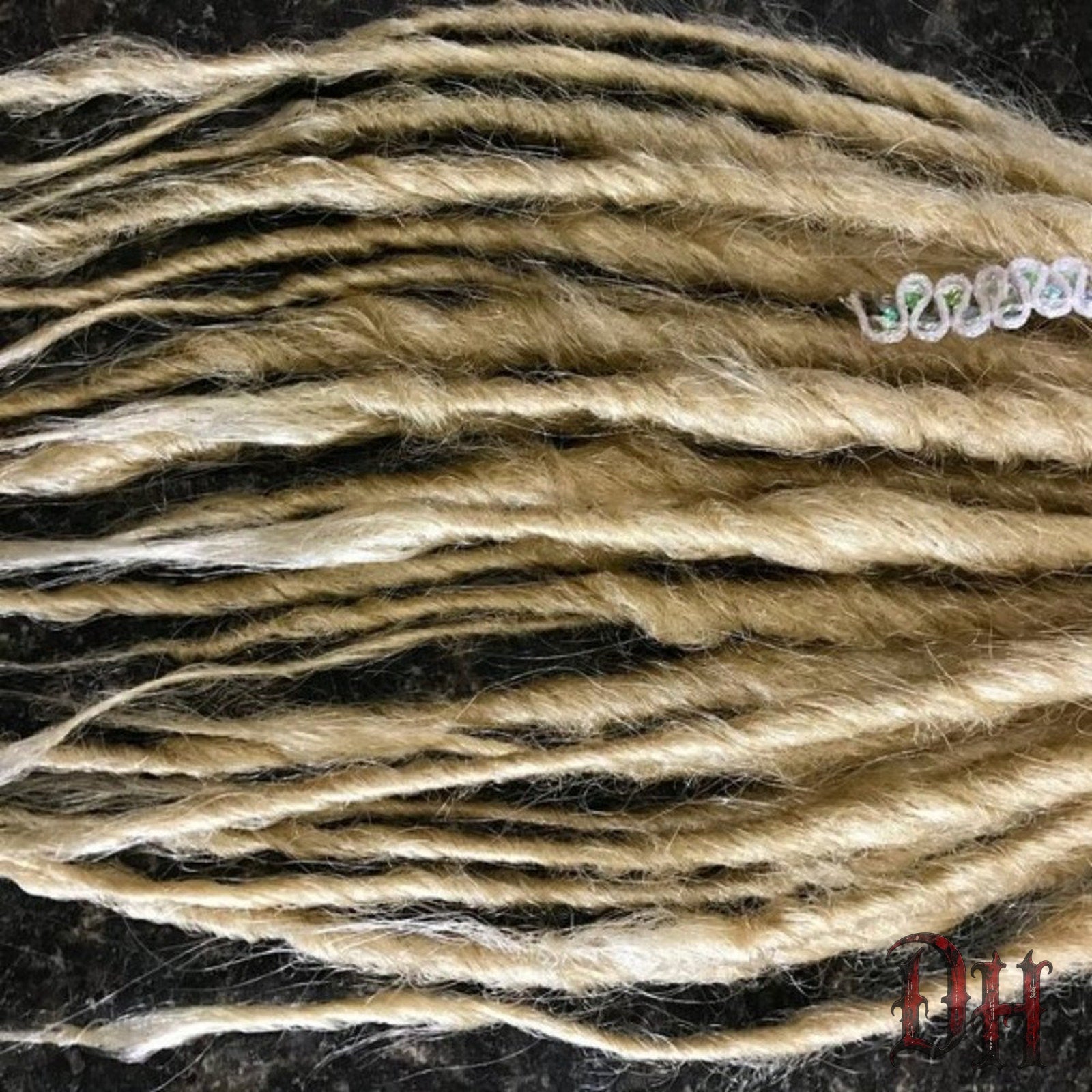 25 SE Single Ended Platinum Blonde Dread Dreadlock Hair Extensions