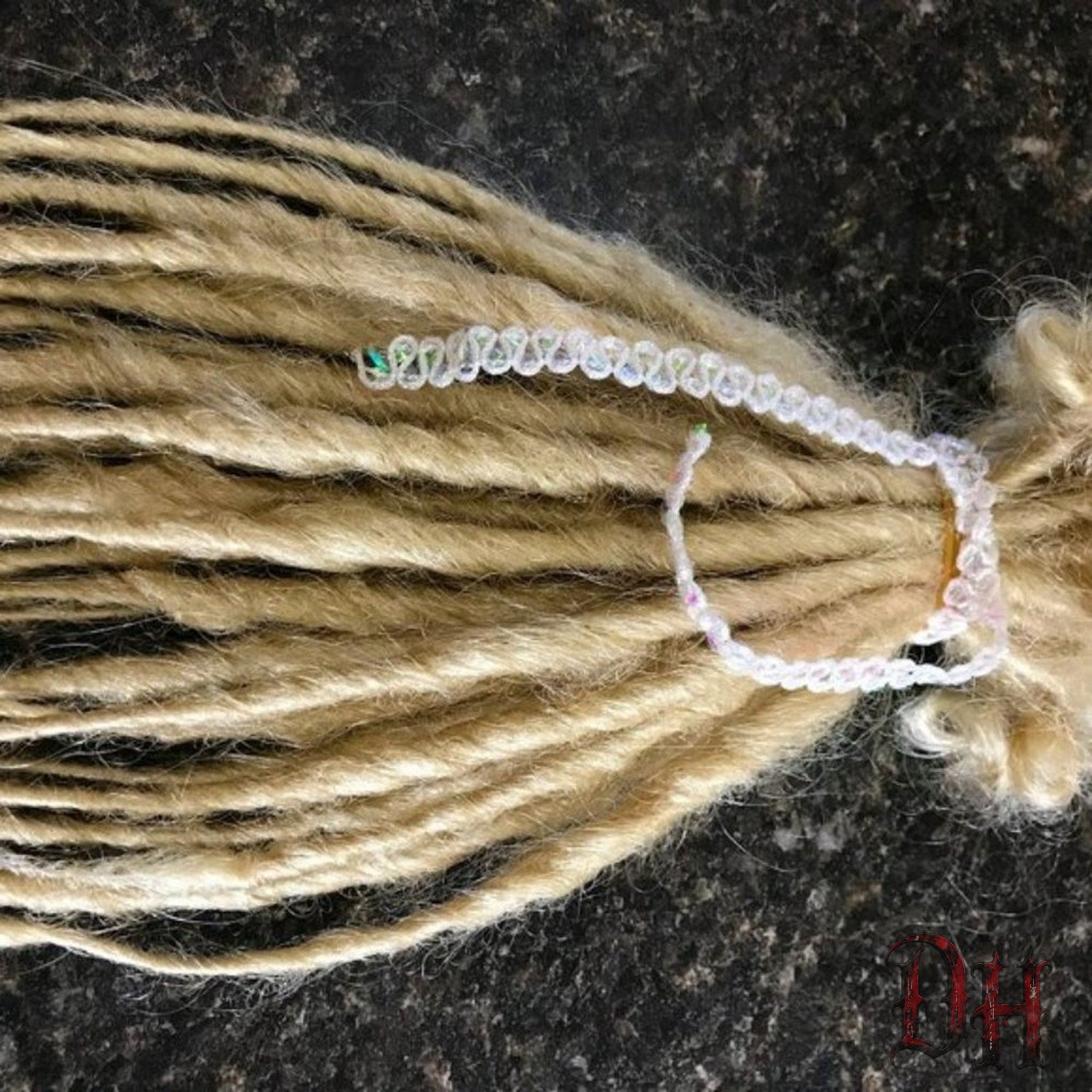 25 SE Single Ended Platinum Blonde Dread Dreadlock Hair Extensions
