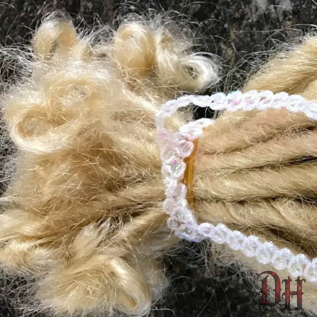 25 SE Single Ended Platinum Blonde Dread Dreadlock Hair Extensions