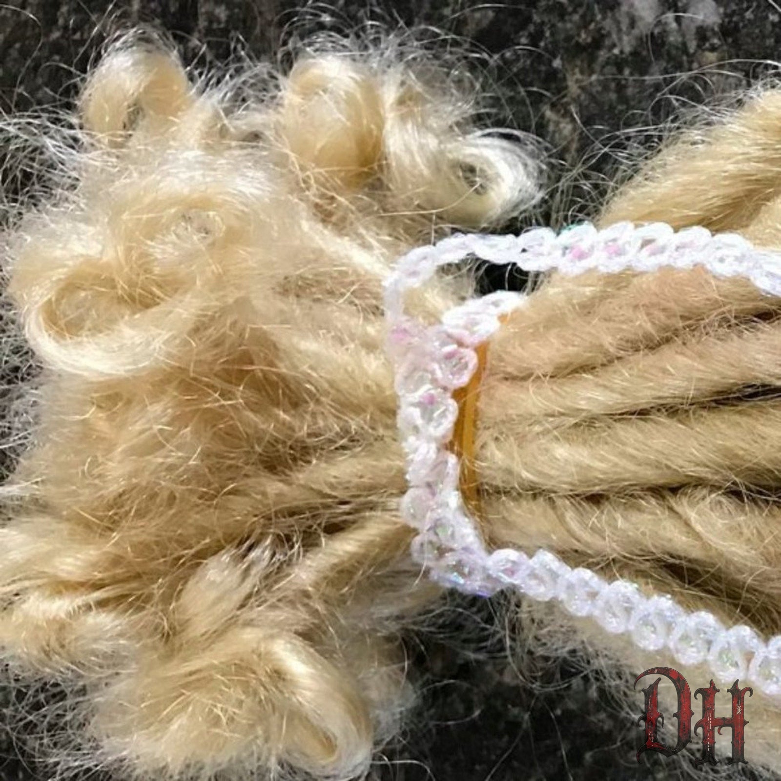 25 SE Single Ended Platinum Blonde Dread Dreadlock Hair Extensions