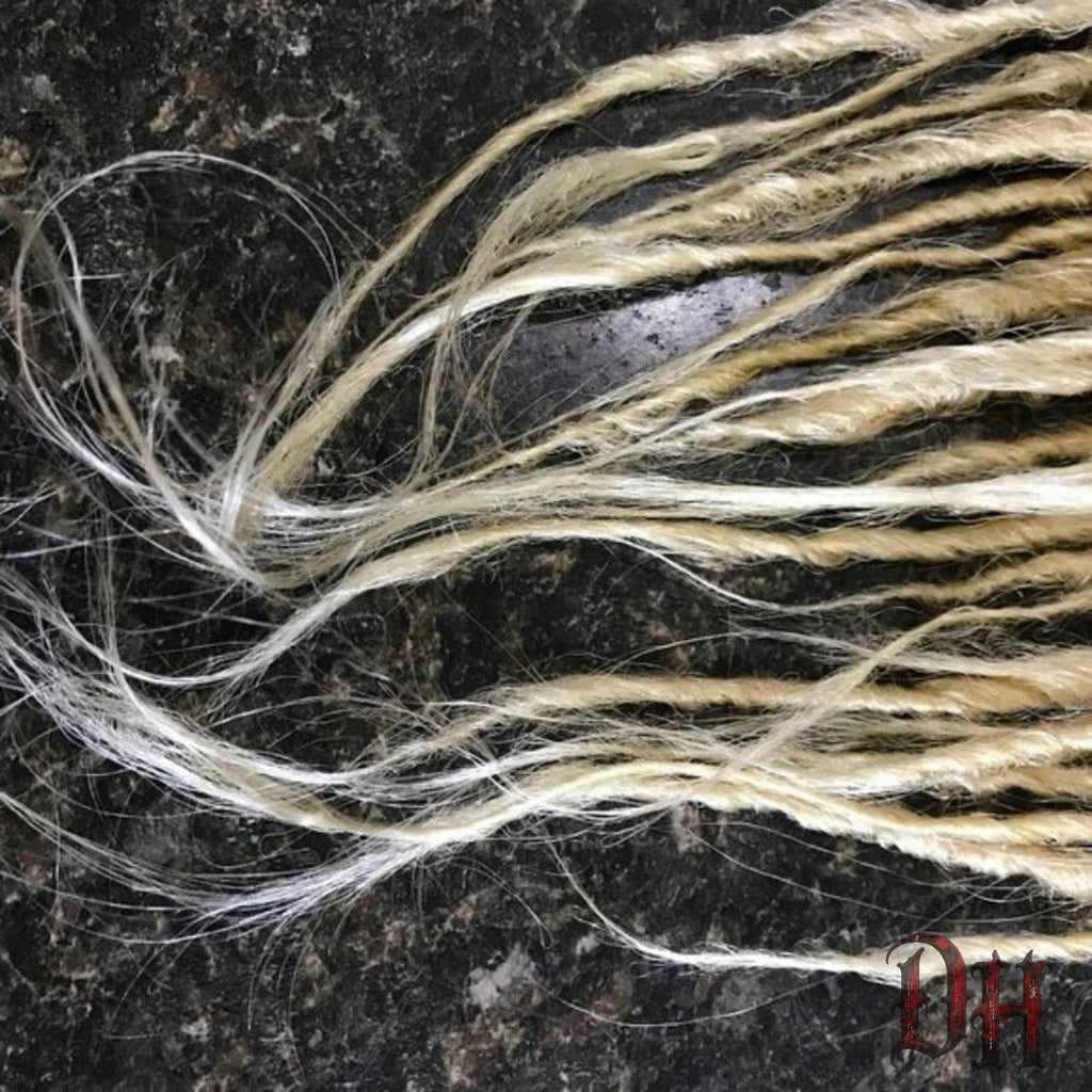 25 SE Single Ended Platinum Blonde Dread Dreadlock Hair Extensions