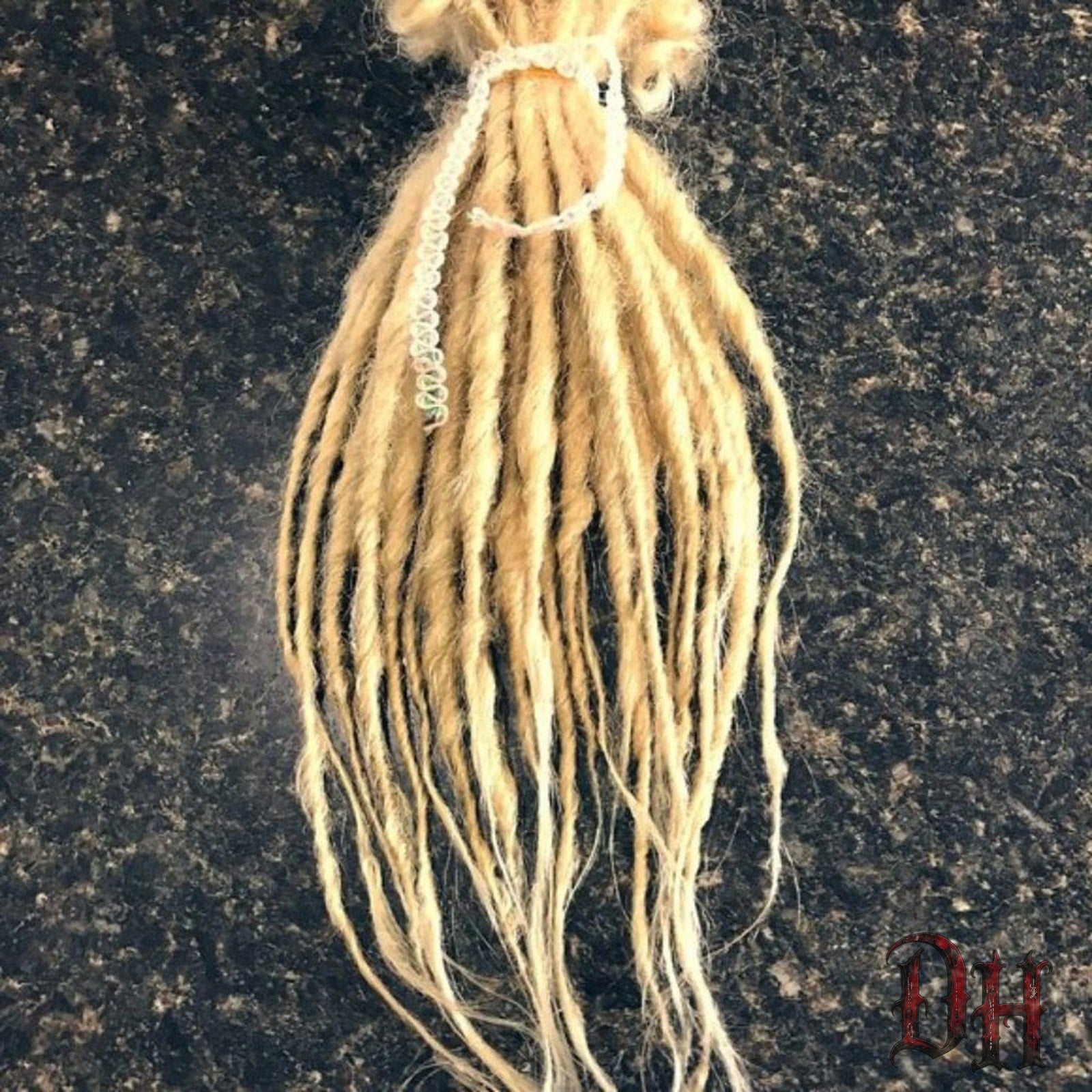 25 SE Single Ended Platinum Blonde Dread Dreadlock Hair Extensions