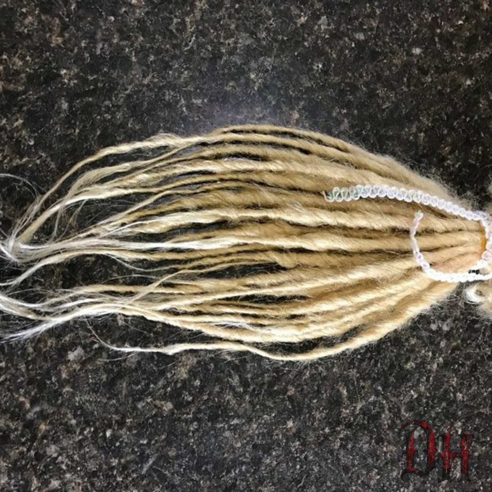 25 SE Single Ended Platinum Blonde Dread Dreadlock Hair Extensions