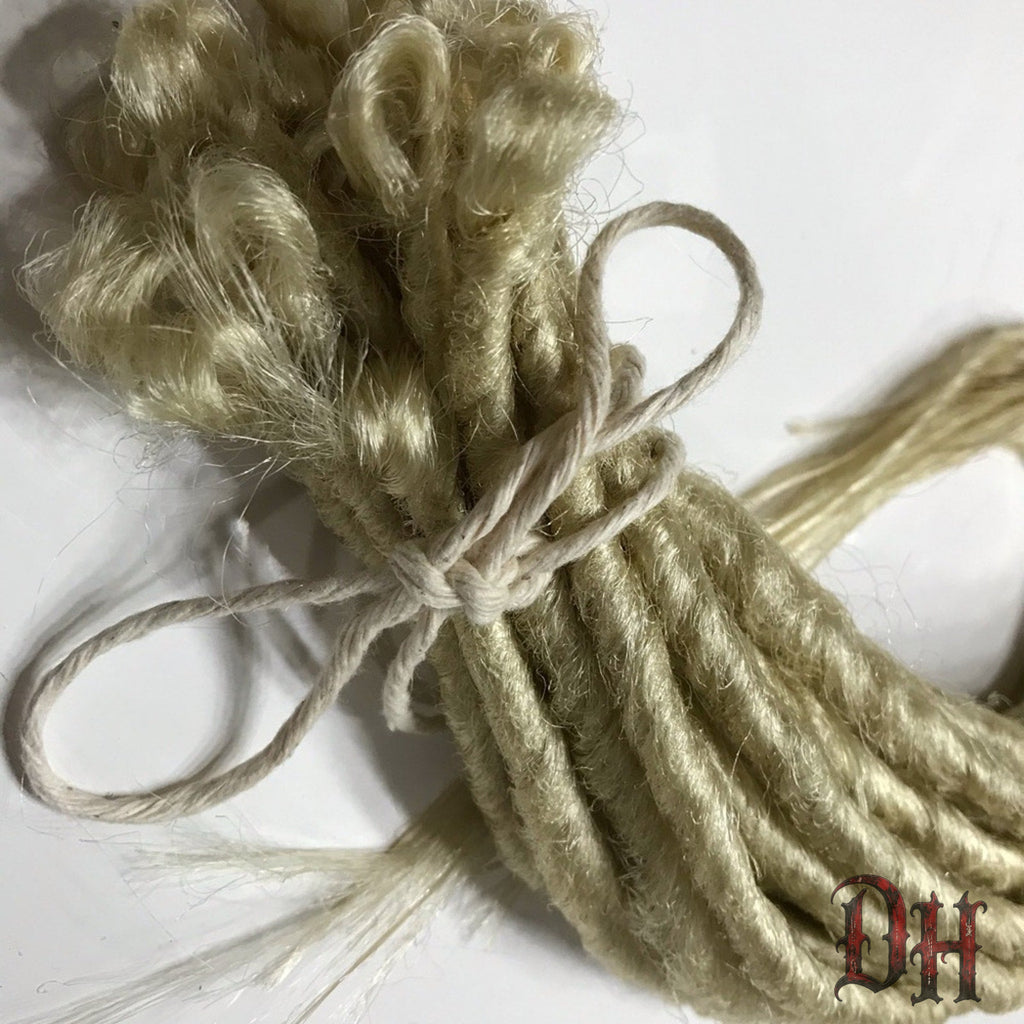 25 SE Single Ended Platinum Blonde Dreads Dreadlock Hair Extension