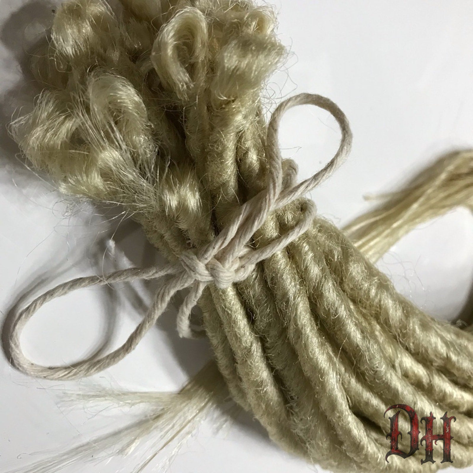 25 SE Single Ended Platinum Blonde Dreads Dreadlock Hair Extension