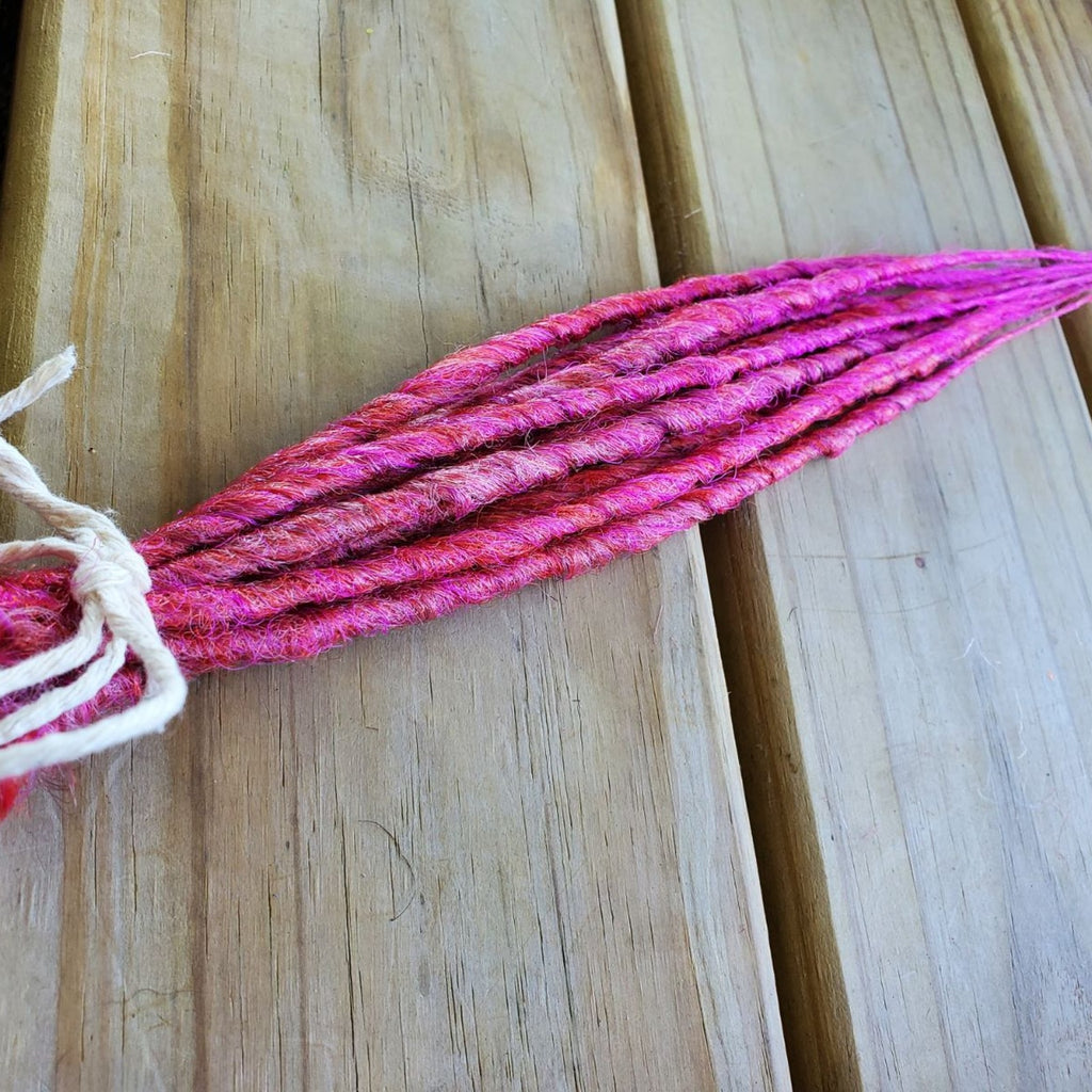 10 SE Single Ended Dark Pink Dreads Dreadlock Hair Extensions