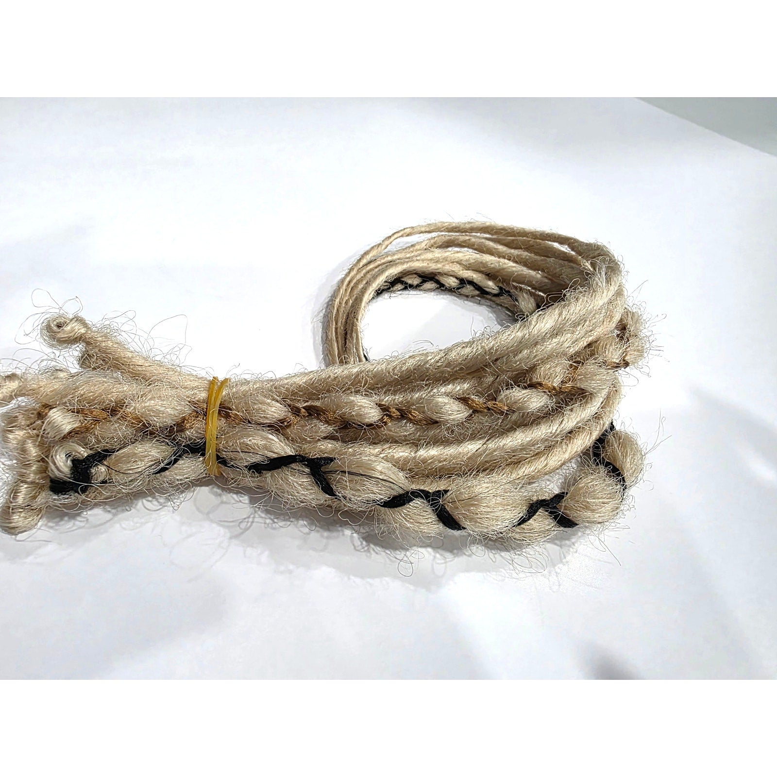 10 SE Single Ended Light Blonde Dreads Dreadlock Hair Extensions With Accents