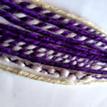 6 Double Ended Purple White DE Dreads Dreadlocks Hair Extensions