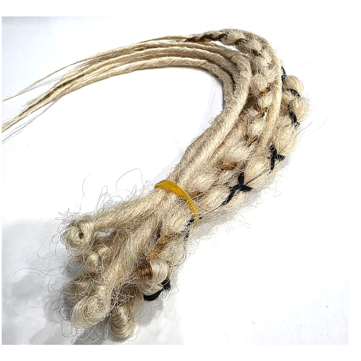 10 SE Single Ended Light Blonde Dreads Dreadlock Hair Extensions With Accents