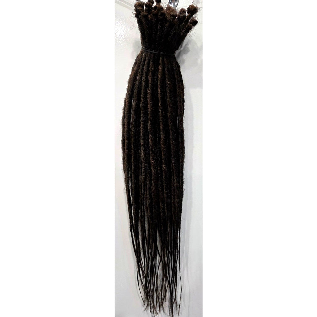 40 SE Single Ended Dark Brown Synthetic Dreads Dreadlock Hair Extensions