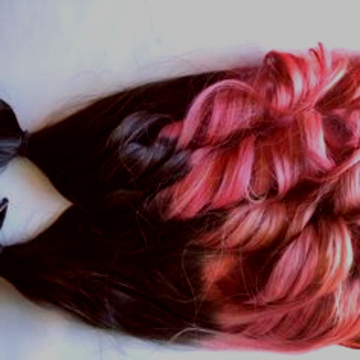 Black & Light Rose Pink Ombre Clip Human Hair Extensions