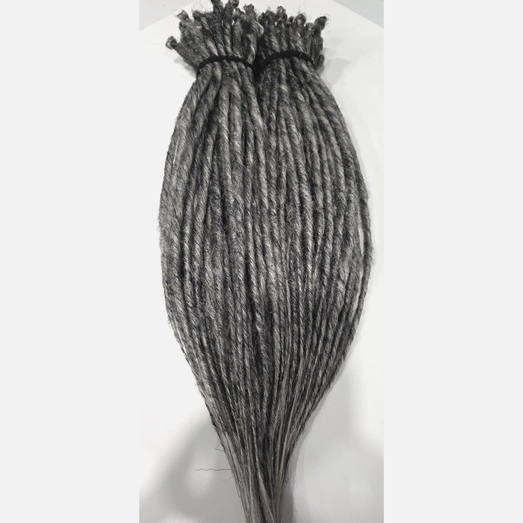 80 SE Single Ended Synthetic Grey Gray Silver Dreads Dreadlocks Hair Extensions
