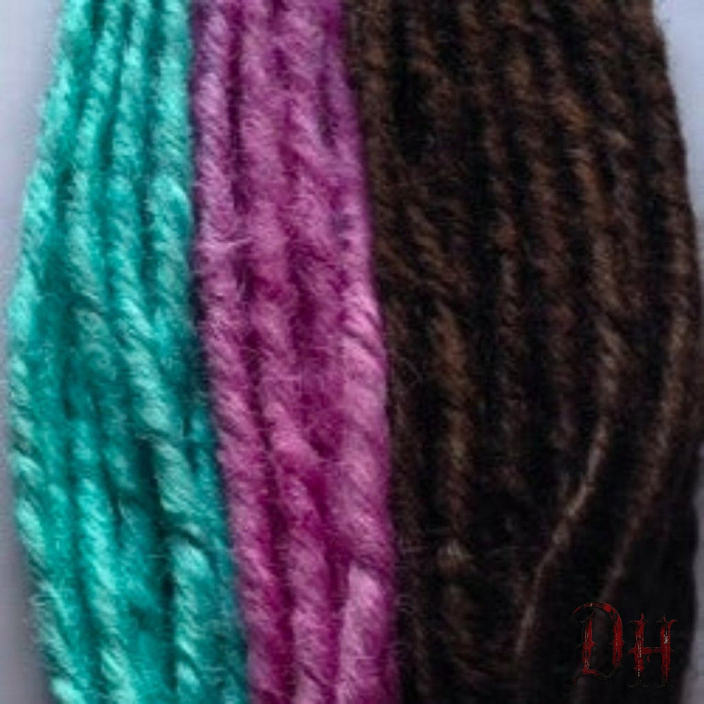30 SE Single Ended Aqua Blue Pink Brown Dreads Dreadlock Hair Extensions
