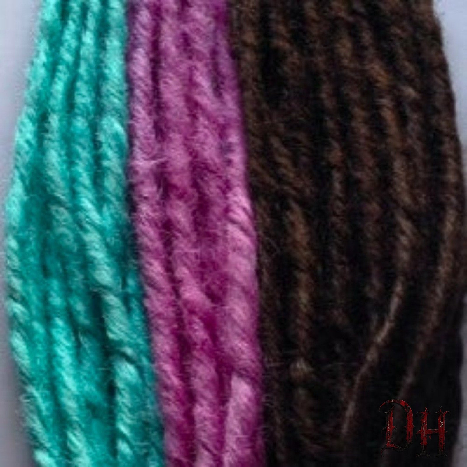 30 SE Single Ended Aqua Blue Pink Brown Dreads Dreadlock Hair Extensions